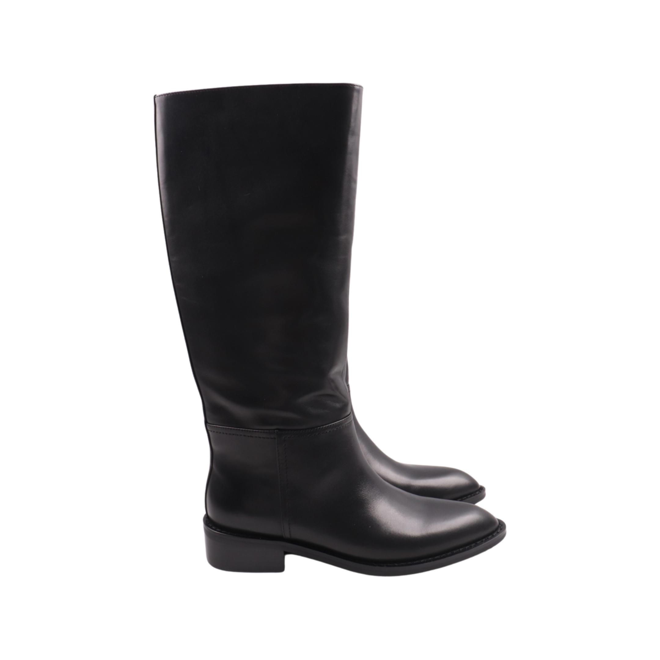 Сапоги женские Angelo Vani из кожи р. 36 Черный (213-22DSC)