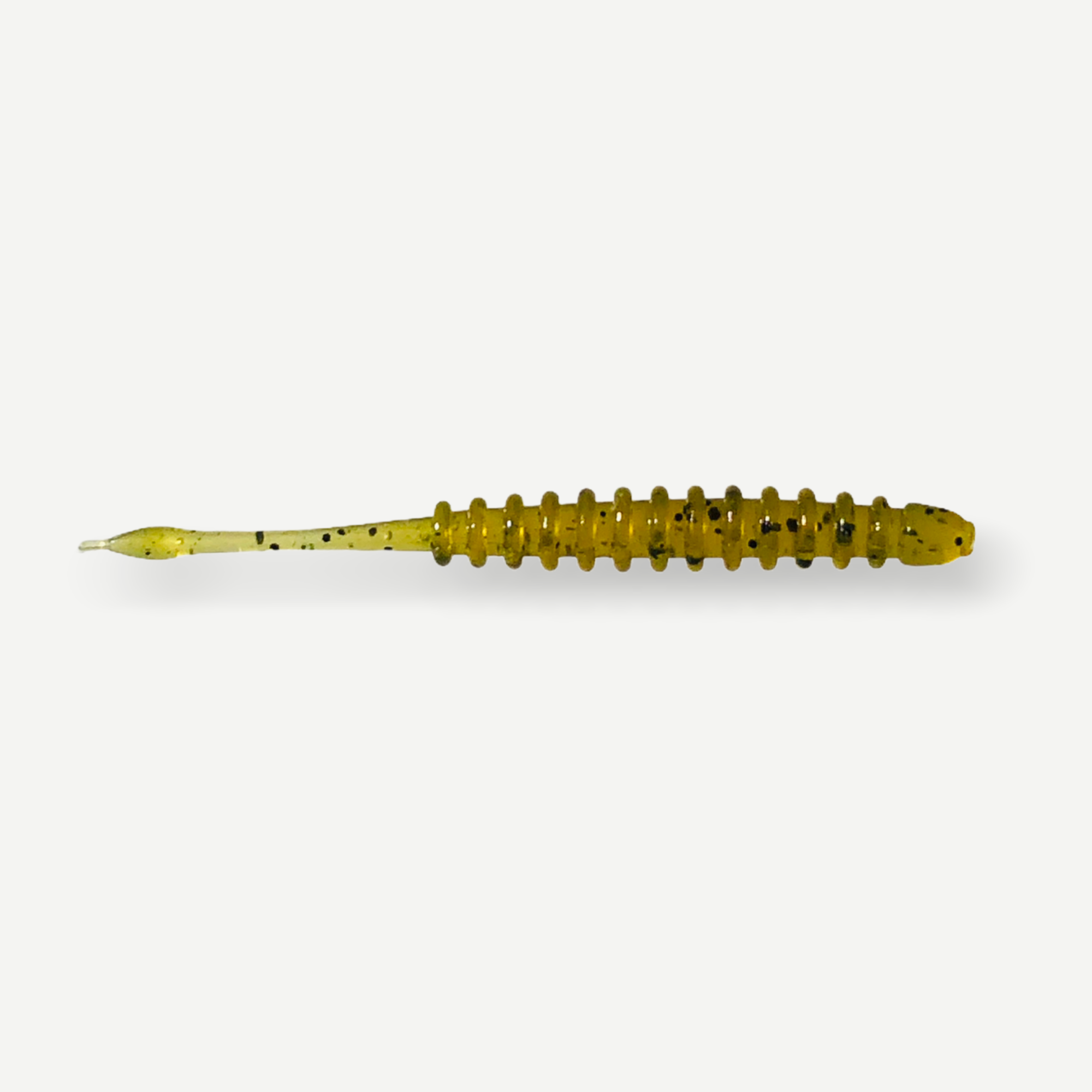 Силиконовые приманки Big Baits Ribbed Worm речная серия 1,8" 10 шт. # 106 Green Pumpkin (1004106)