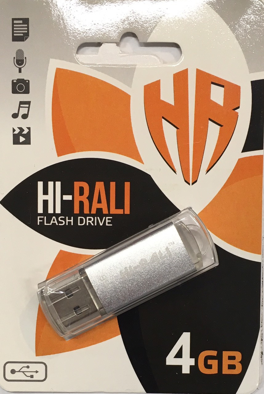 Флеш накопитель USB Hi-Rali Corsair series 2.0 4GB Silver - фото 1