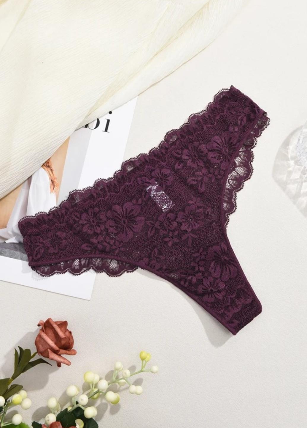 Трусики стрінги жіночі мереживні Wonderful Butterfly L Вишневий (1991-46-02) - фото 8