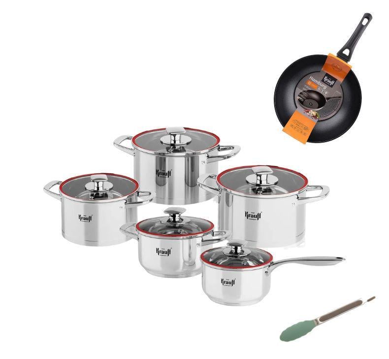 Набор кастрюль Krauff Prime Chef со сковородой München 24 см и щипцами (55-333-446)