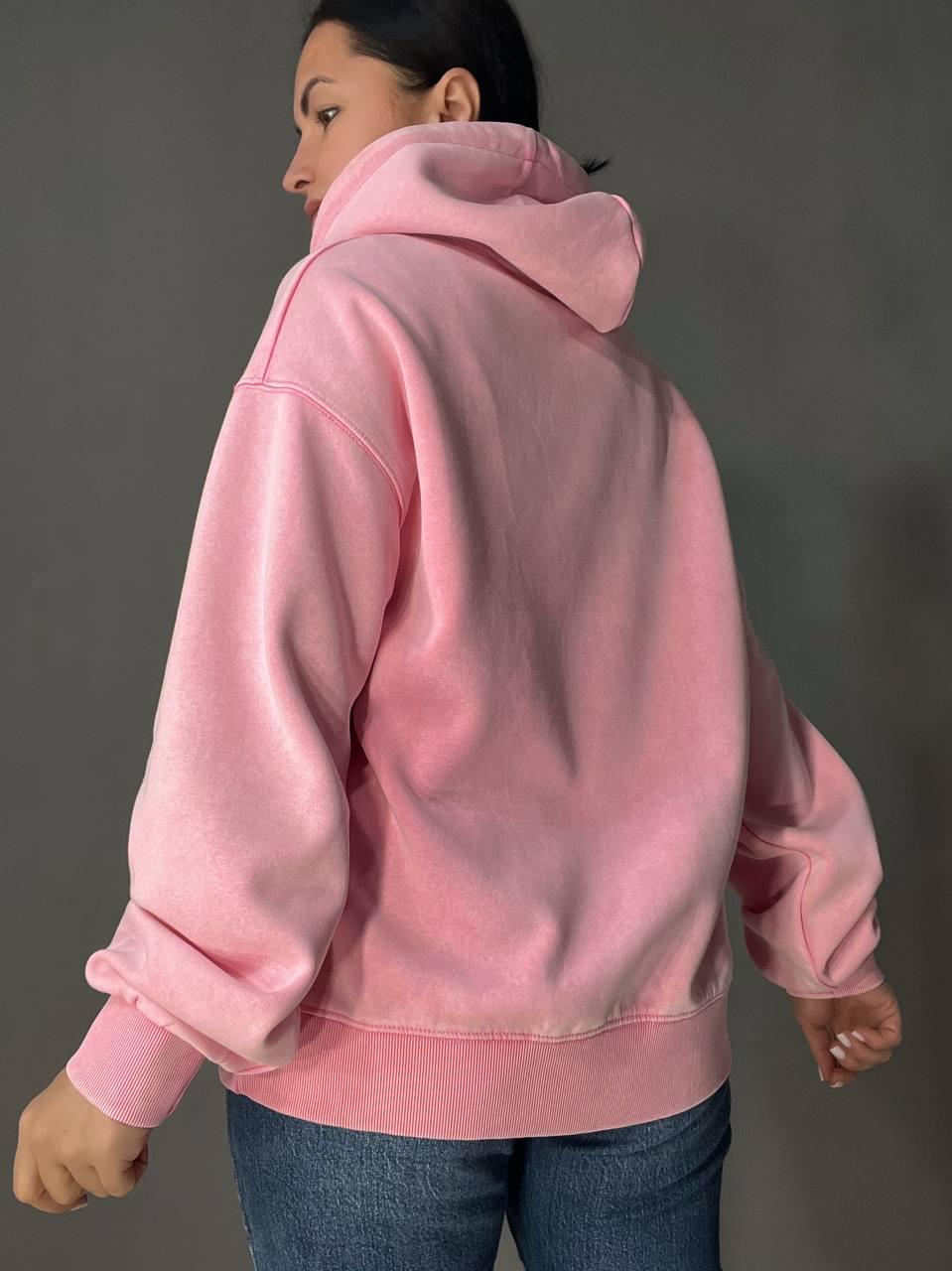 Худи женский A-N 25040 удлиненный с капюшоном вареный тай дай OS Розовый (3431) - фото 2 Худи женский A-N 25040 удлиненный с капюшоном вареный тай дай OS Розовый (3431) - фото 2