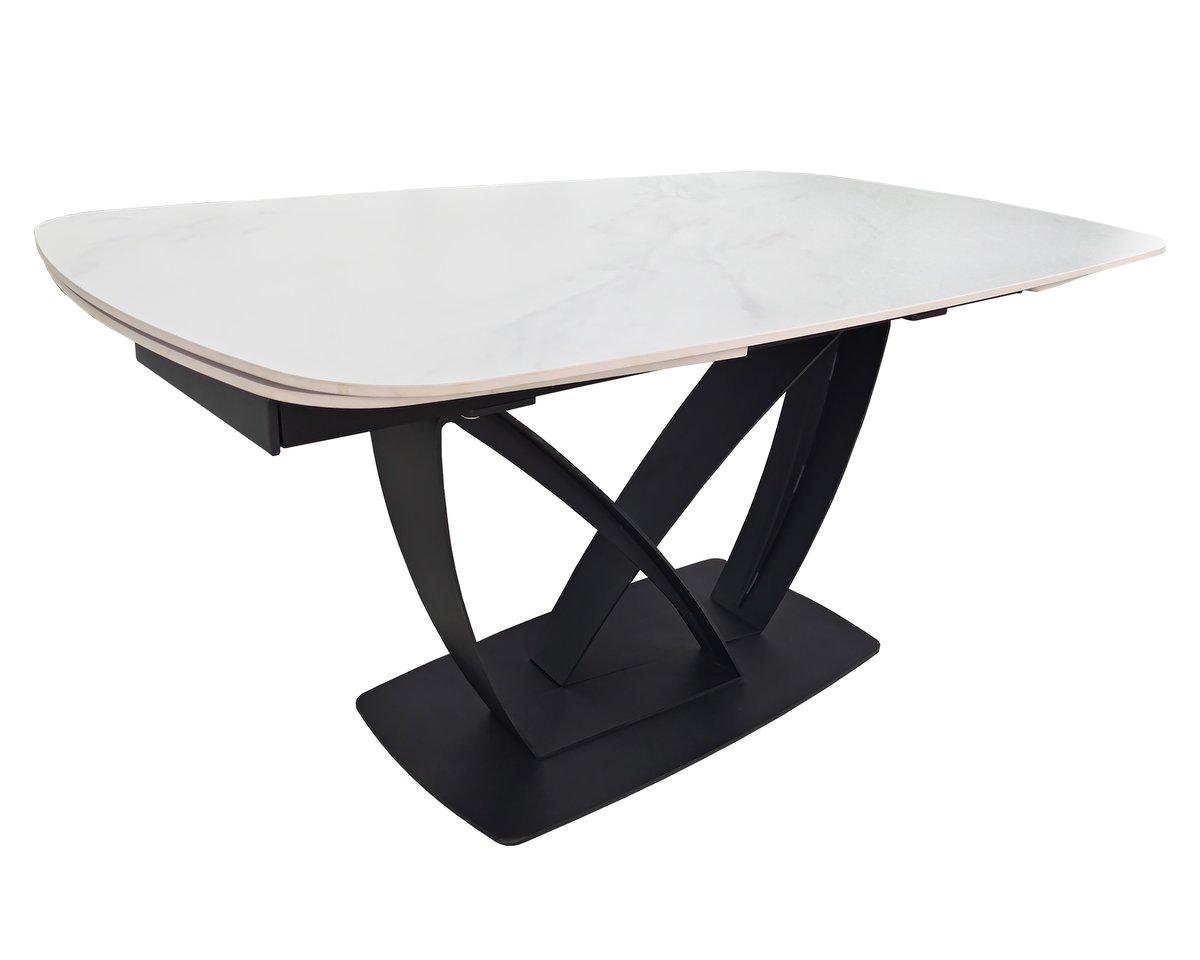 Обеденный стол раскладной Intarsio TYLER CERAMIC 160-240х90 см Белый матовый/Черный (TYLER160) Обеденный стол раскладной Intarsio TYLER CERAMIC 160-240х90 см Белый матовый/Черный (TYLER160)