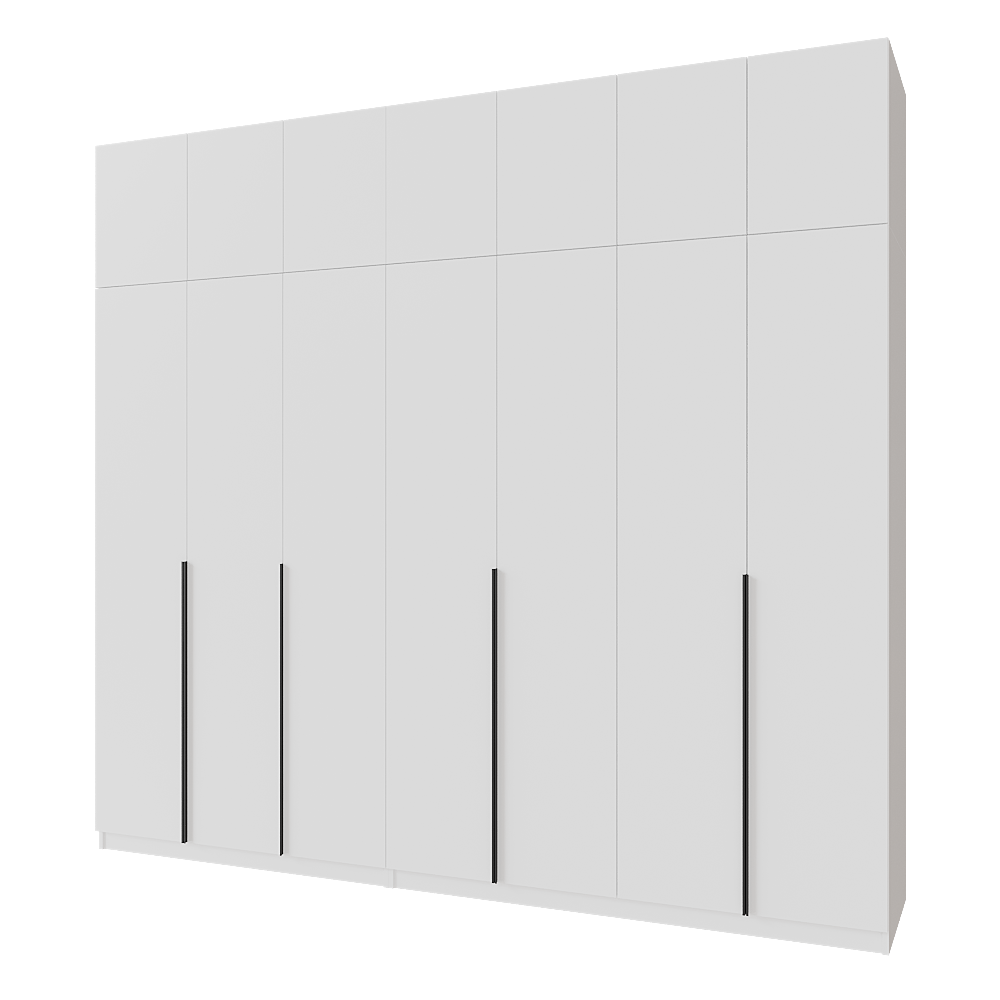 Шкаф распашной с тумбой и антресолью Меблітренд Чиназес Чита-2800.5 2800х500х2550 мм Белый (27707462)