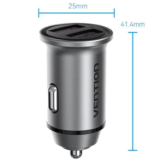 Зарядное устройство беспроводное Vention Mini Style Aluminium Alloy Type 2xUSB 30W QC3.0 Grey (FFEH0) - фото 4 Зарядное устройство беспроводное Vention Mini Style Aluminium Alloy Type 2xUSB 30W QC3.0 Grey (FFEH0) - фото 4