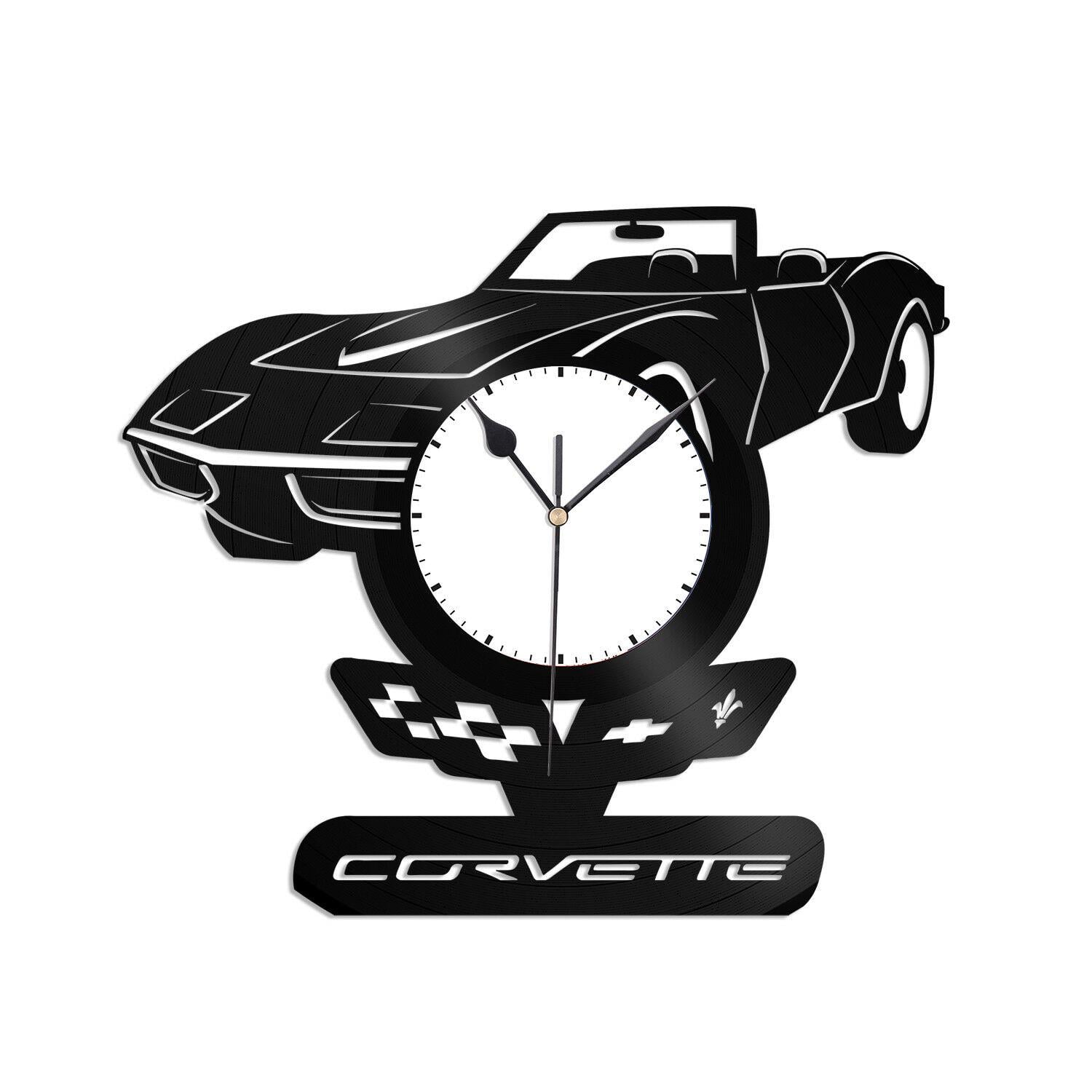Часы настенные Шевроле Корвет 1732 из виниловой пластинки