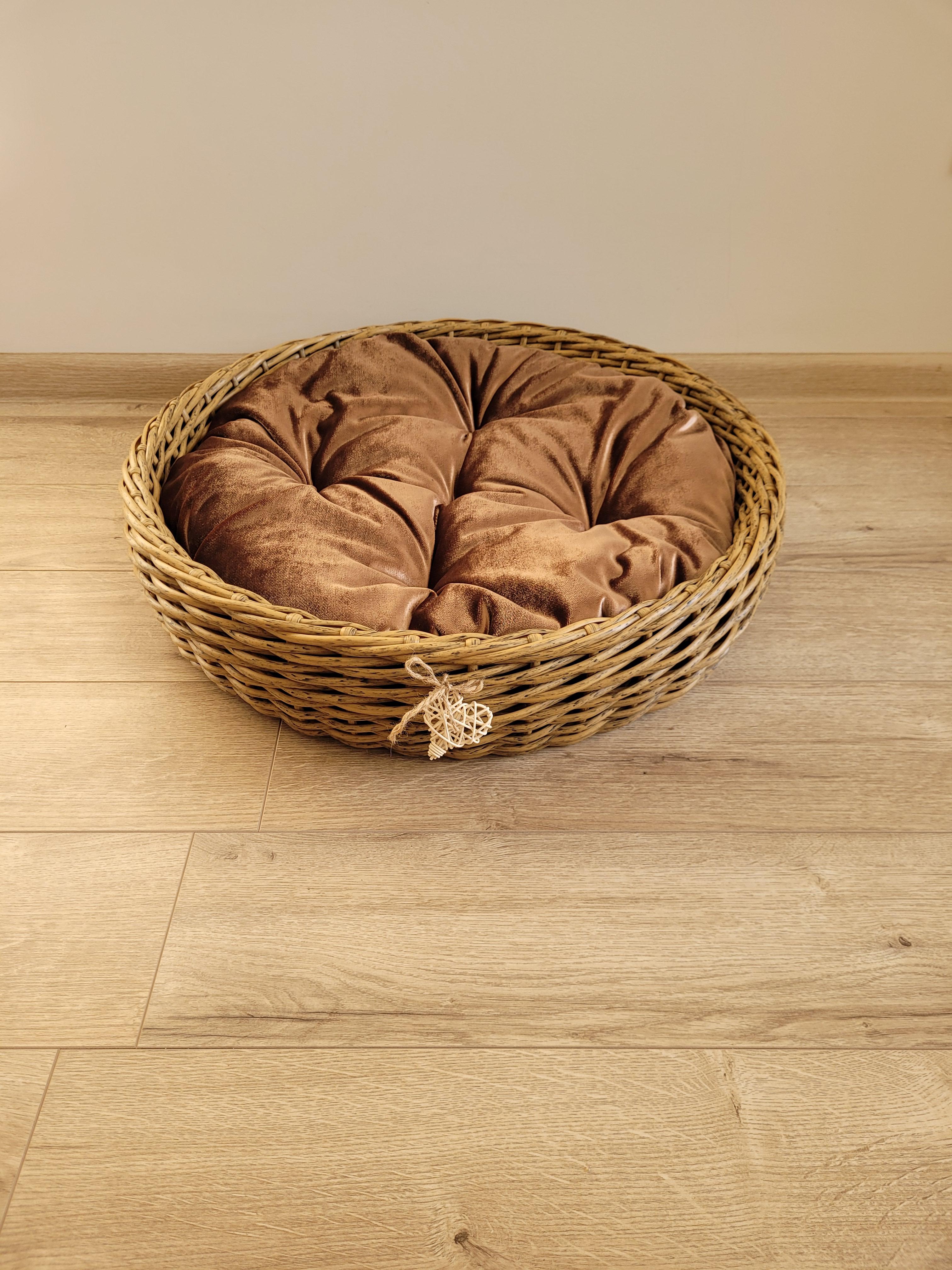 Лежак для животных из искусственного ротанга ручной работы M Дерево натуральное (331007) - фото 4 Лежак для животных из искусственного ротанга ручной работы M Дерево натуральное (331007) - фото 4