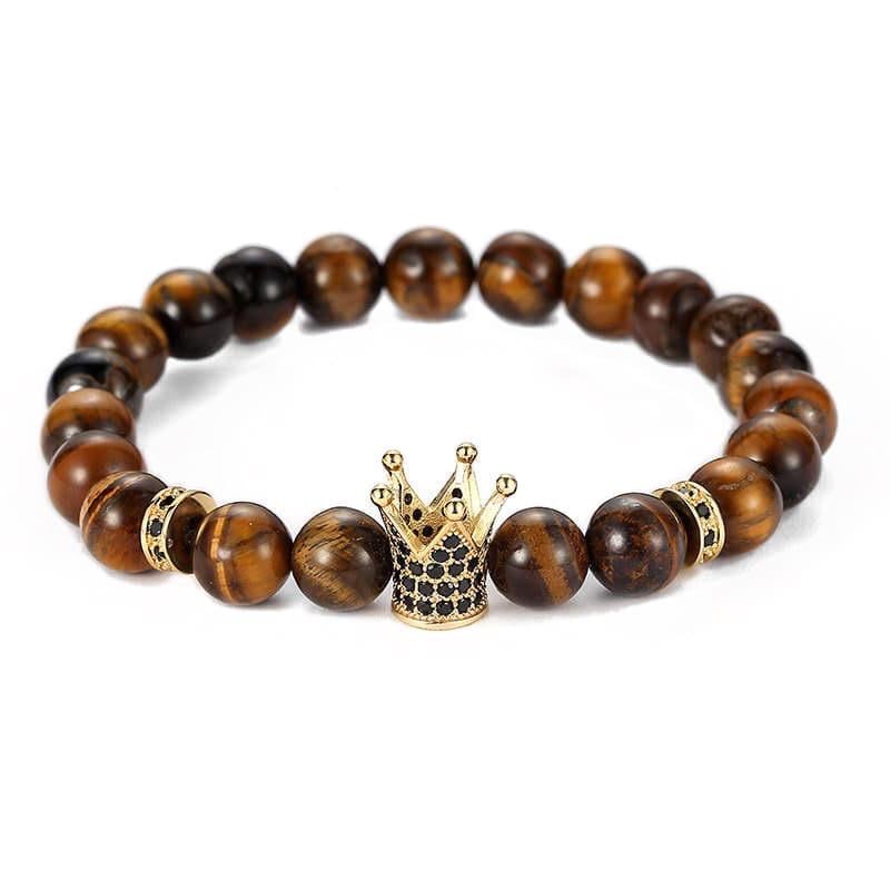 Браслет із тигрового ока з високою короною р. 19 (20020)