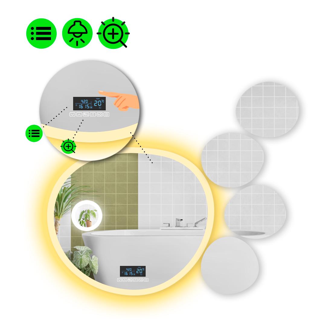 Зеркало с LED подсветкой Acqua 3 с Smart-блоком 80x80 см (8995596)