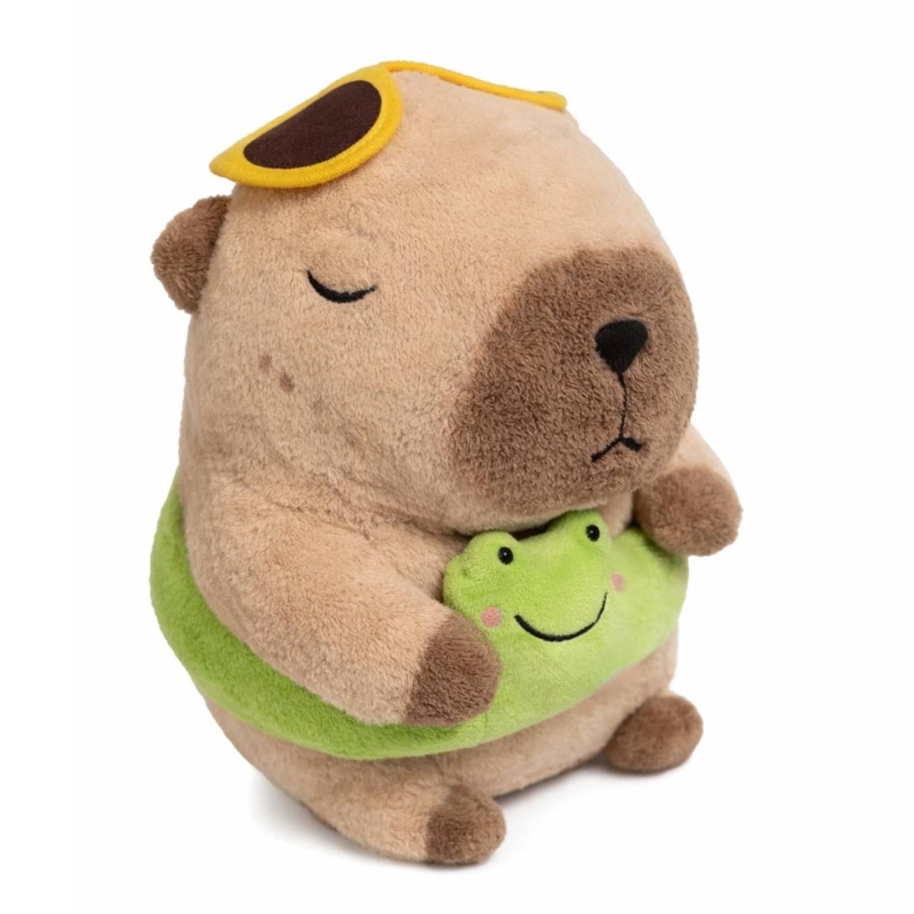 Мягкая игрушка Капибара с надувным кругом и очками 21 см (610ac73f)