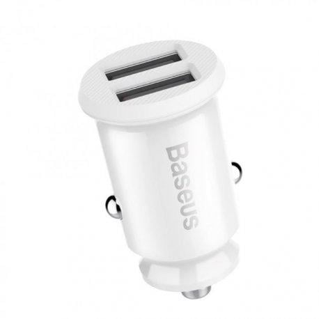 Зарядний пристрій автомобільний автомобільний BASEUS Grain Car Charger 3,1A White (CCALL-ML02)