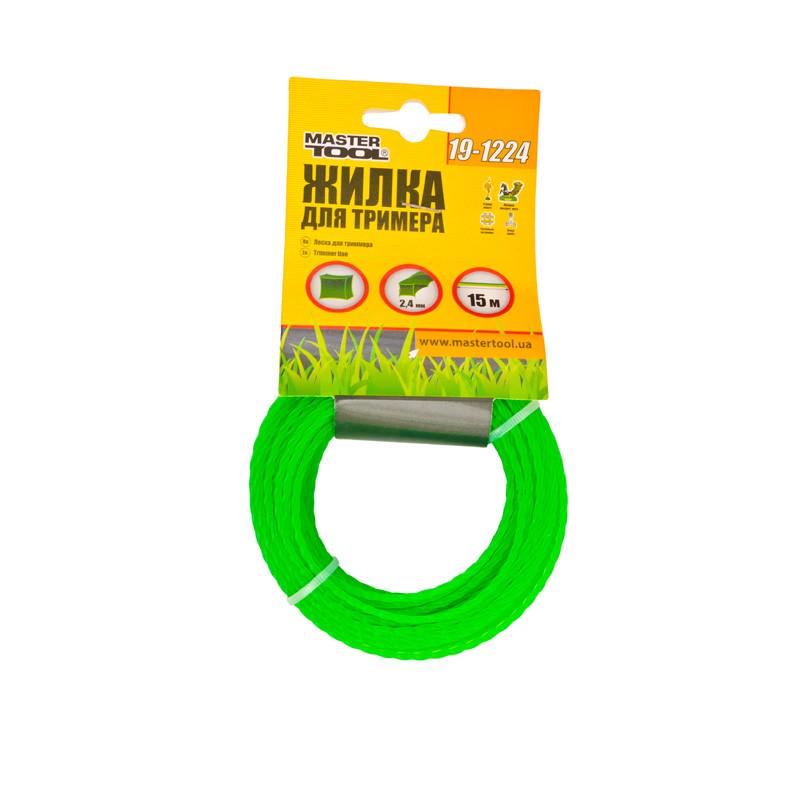 Жилка для тримера Mastertool Кручений квадрат 2,40 мм 15 м (19-1224)