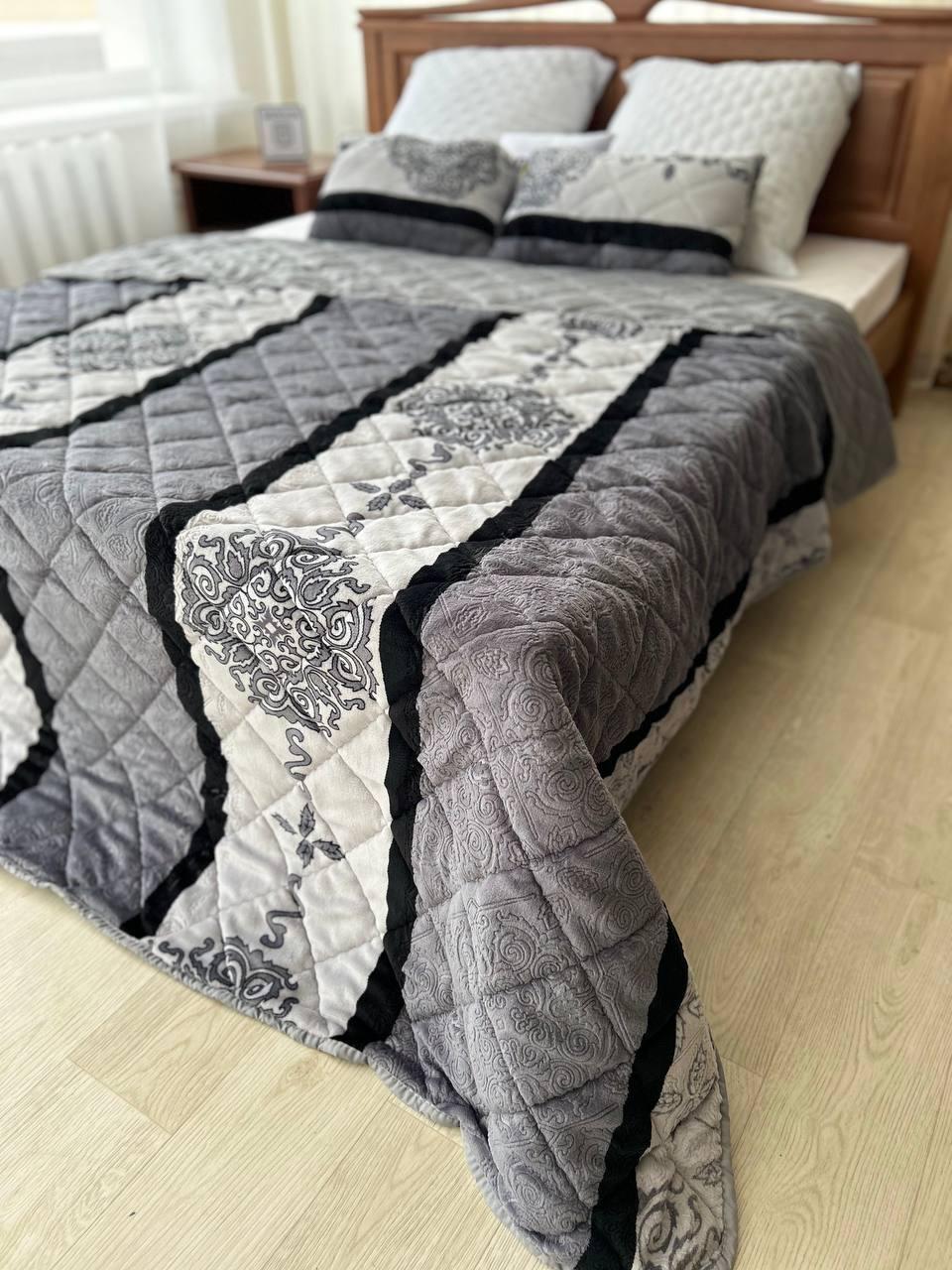 Покривало стьобане 220х240 см Сірий (Д-Мpled+poduska005-02) - фото 3
