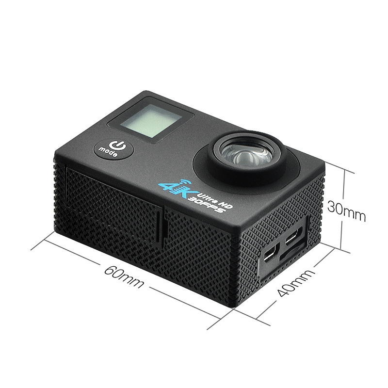 Экшн камера Action Camera A100 Wi-Fi 4K с аквабоксом и набором креплений два экрана Черный + Пульт - фото 13 Экшн камера Action Camera A100 Wi-Fi 4K с аквабоксом и набором креплений два экрана Черный + Пульт - фото 13