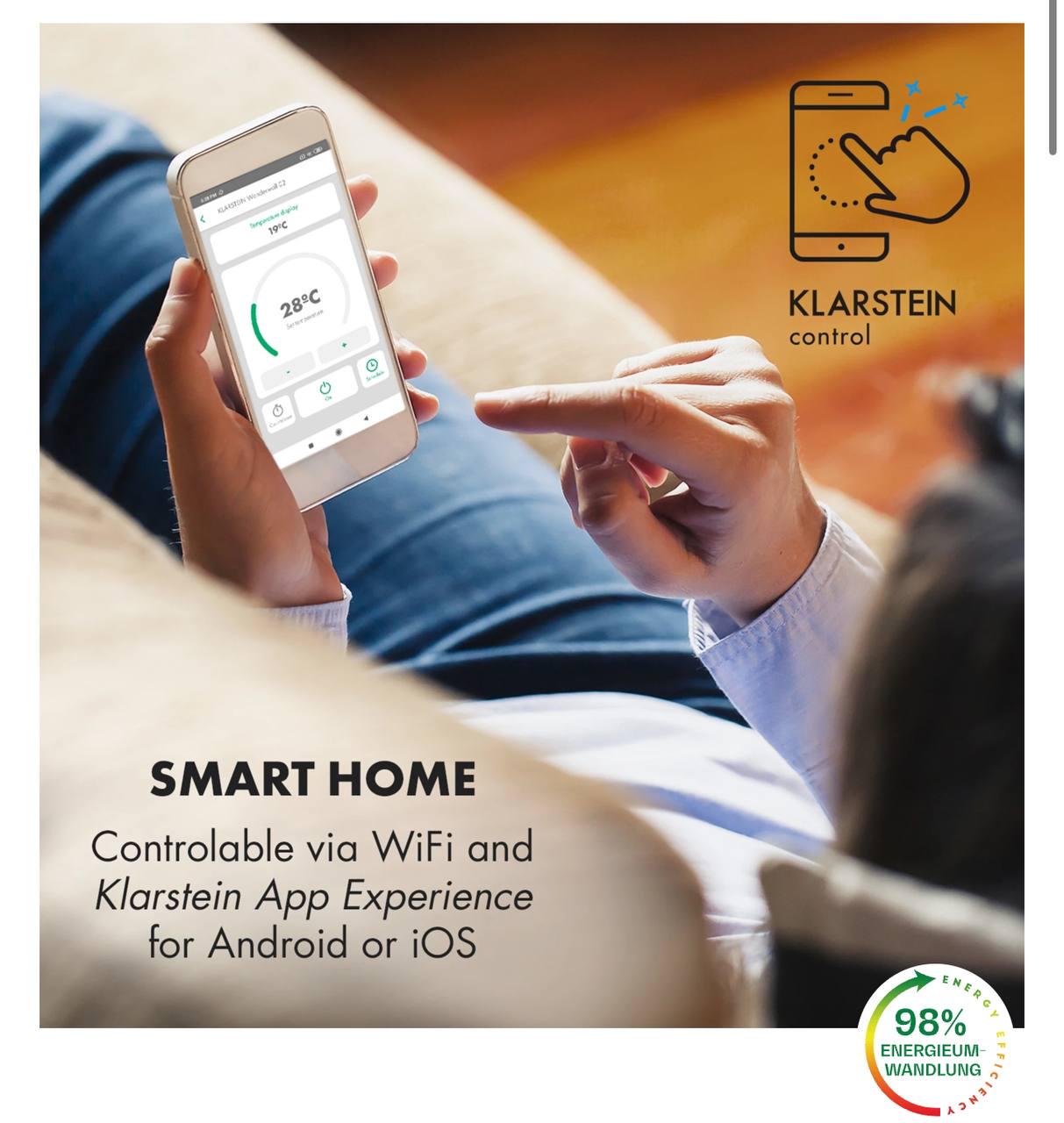 Инфракрасный обогреватель KLARSTEIN Wonderwall 1200 Smart (10032804) - фото 10