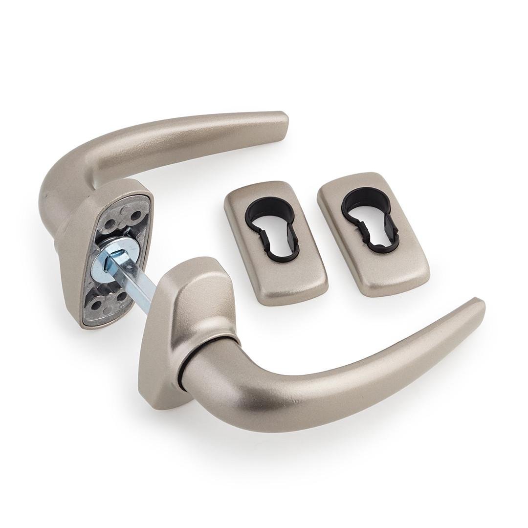 Ручка для алюминиевой двери на розетке IKAR АA256 Сатин (АА256 SN)