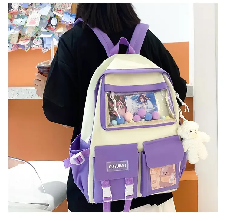 Шкільний набір для дівчинки-підлітка SG406-1 4в1 портфель/пенал/косметичка/сумка-шоппер Білий/Фіолетовий (DR014352) - фото 4 Шкільний набір для дівчинки-підлітка SG406-1 4в1 портфель/пенал/косметичка/сумка-шоппер Білий/Фіолетовий (DR014352) - фото 4