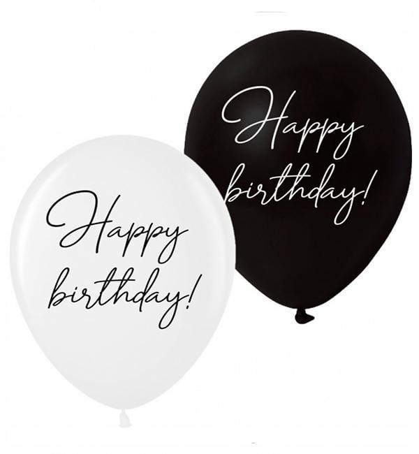 Воздушные шары Happy Birthday black&white 7 шт. Ø 30 см (12634905)