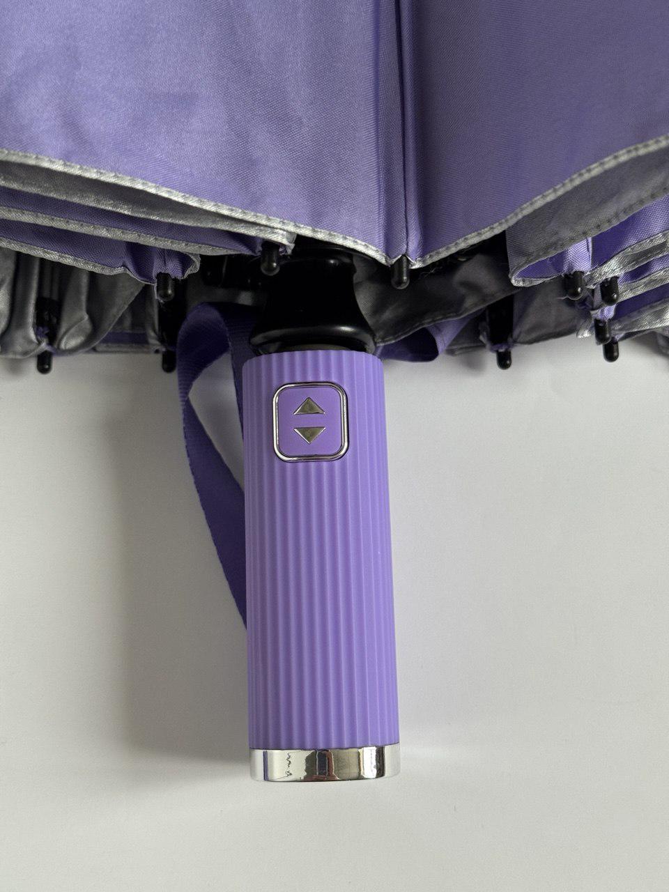 Парасолька-автомат Toprain Umbrella однотонна 16 спиць зі сріблом під куполом Лавандовий (4016/3) - фото 4 Парасолька-автомат Toprain Umbrella однотонна 16 спиць зі сріблом під куполом Лавандовий (4016/3) - фото 4