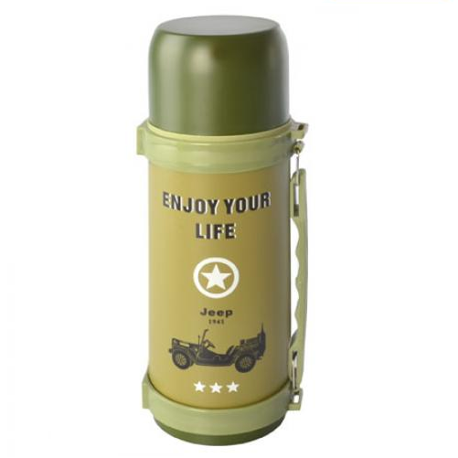 Термос с ручкой Stenson Jeep J01861 1200 мл Оливковый (ce7db76e)