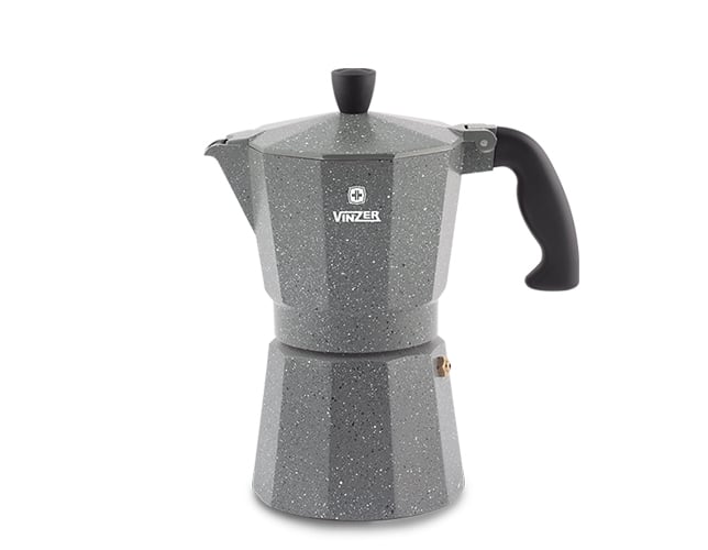 Кофеварка гейзерная Vinzer 89399 Moka Granito на 9 чашек (14775)