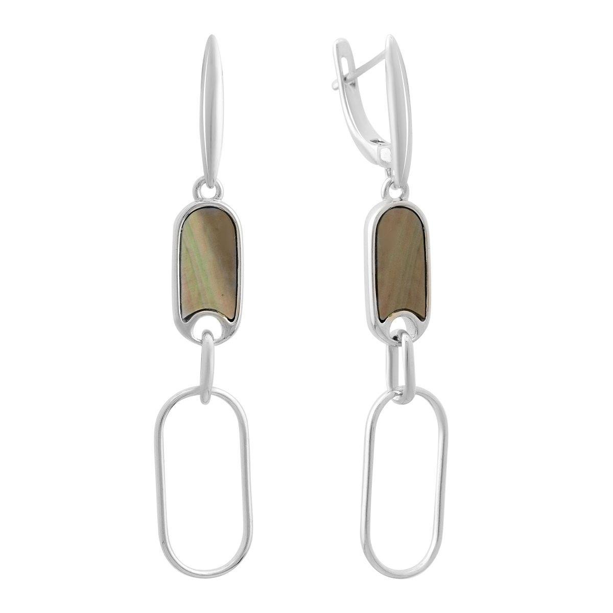 Серьги серебряные с натуральным перламутром Серьги серебряные с натуральным перламутром