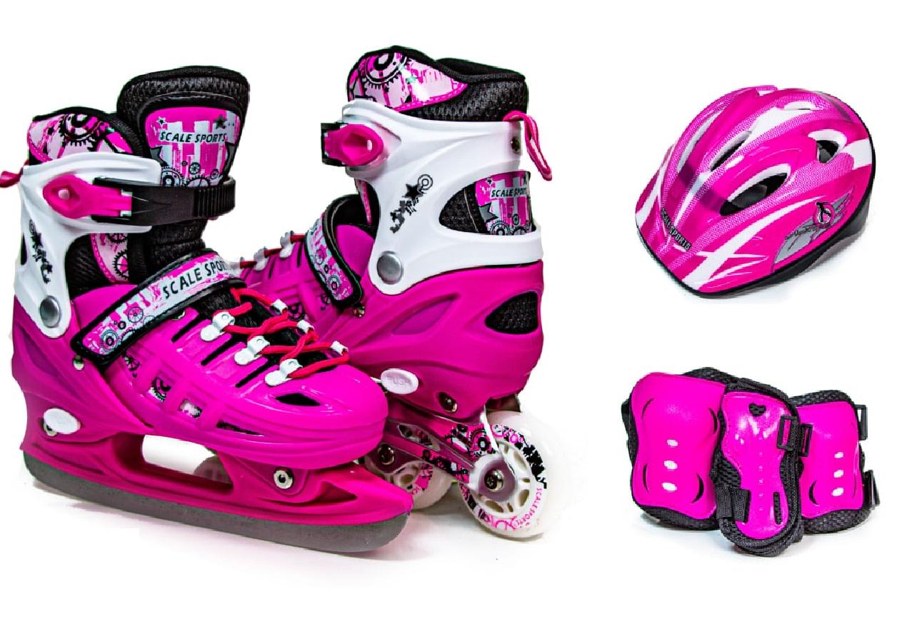 Комплект ролики-ковзани із захистом 2в1 Scale Sport р. 29-33 1019085842 Pink