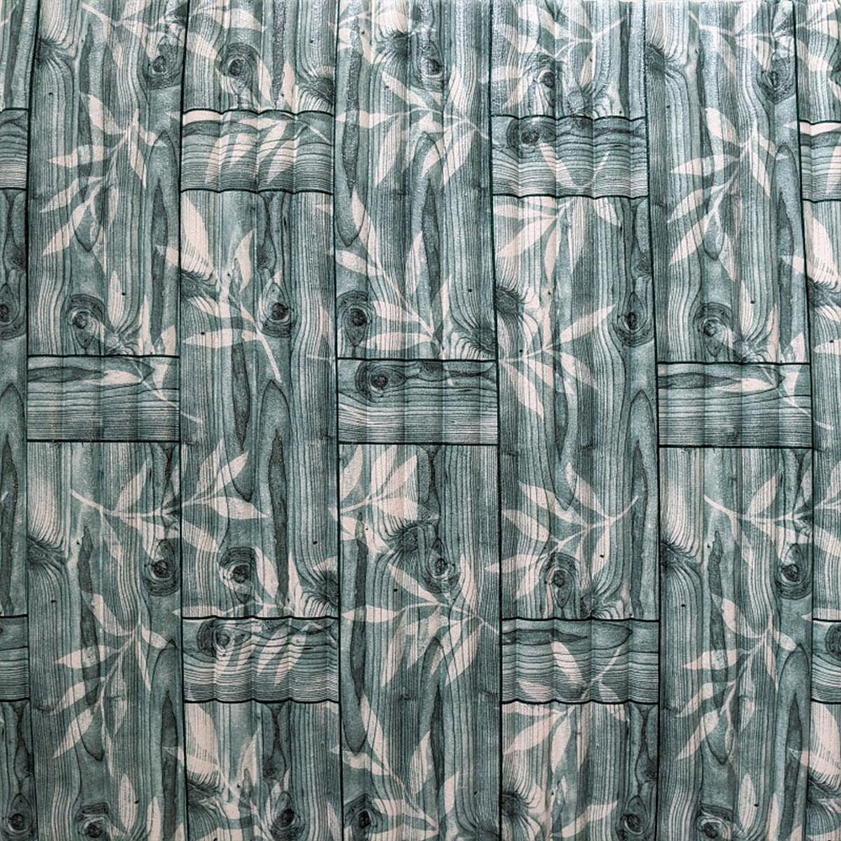 Панель самоклеющаяся декоративная 3D Sticker Wall бамбуковая кладка 700x700x8,5 мм Серый (055)