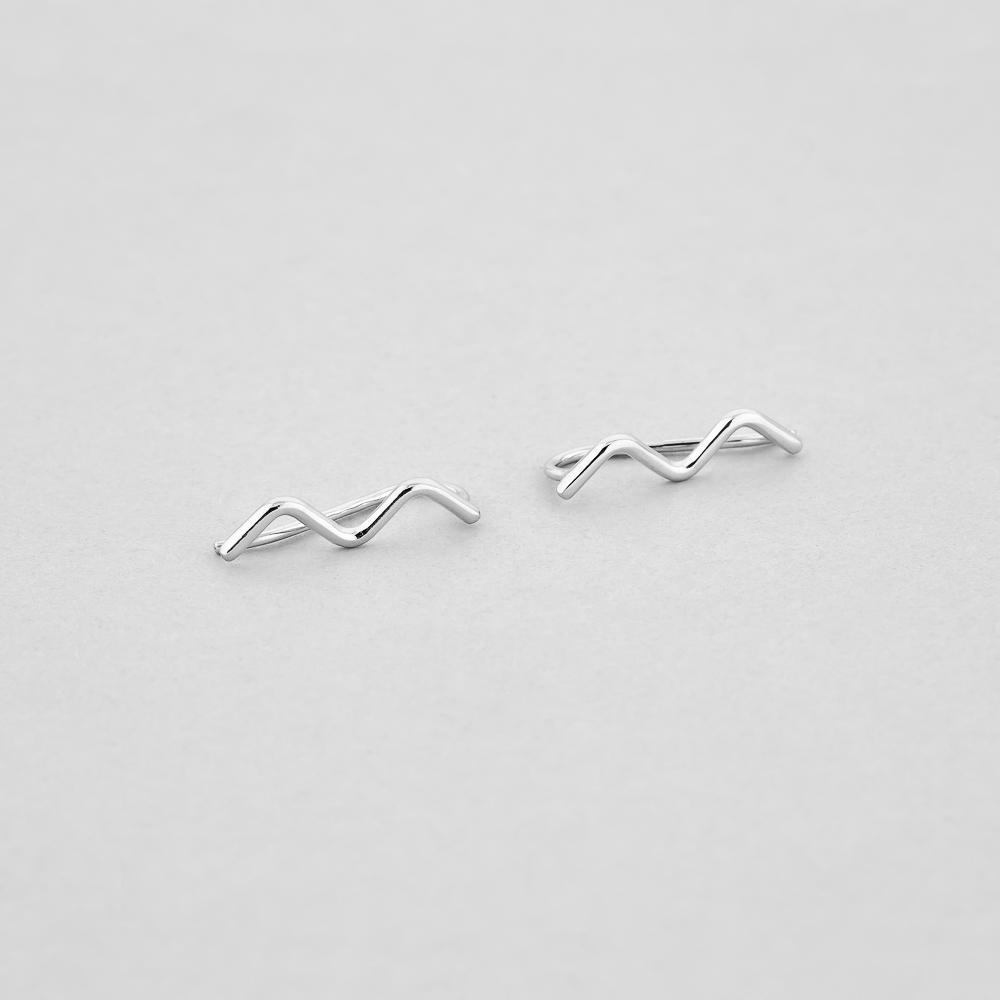 Серебряные серьги Minimal Зигзаг (9429)