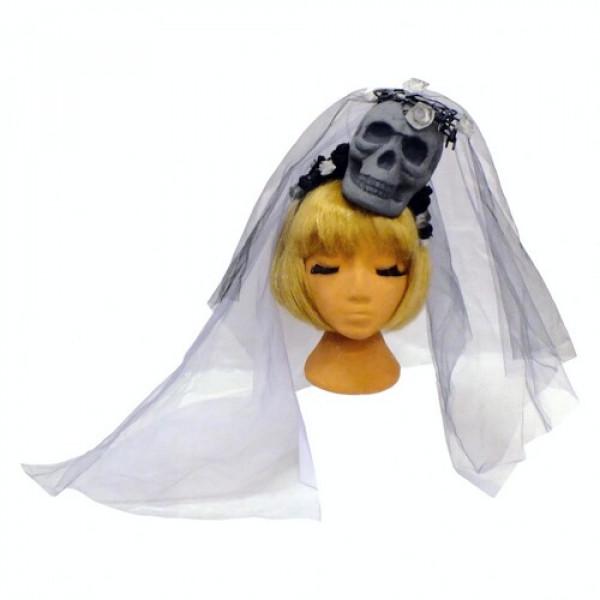 Декор на Хэллоуин Seta Обруч Череп невесты (16-801GY-WT)