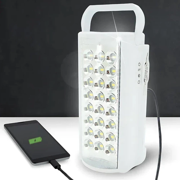Фонарь-лампа переносная Almina DL-2424 24 LED с повербанком встроенный аккумулятор Белый