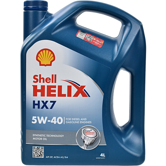 Моторное масло SHELL Helix HX7 A3/B4/C3 SN/SN-PLUS 5W-40 4 л (HELIXHX75W-404L)