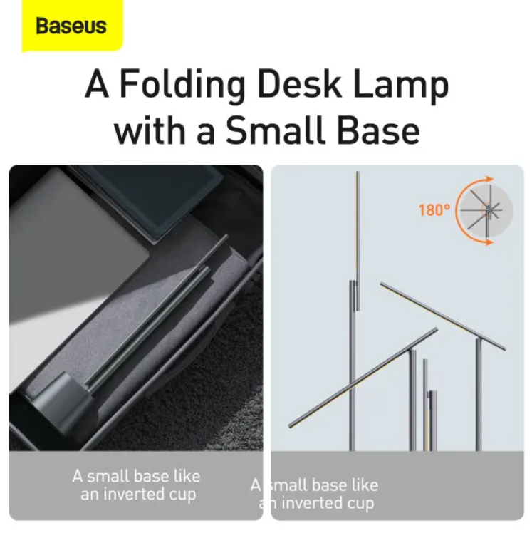 Настільна лампа BASEUS LED Smart Eye Reading Desk Lamp з вбудованим акумулятором 2200 mAh Сірий (DGZG-0G) - фото 9