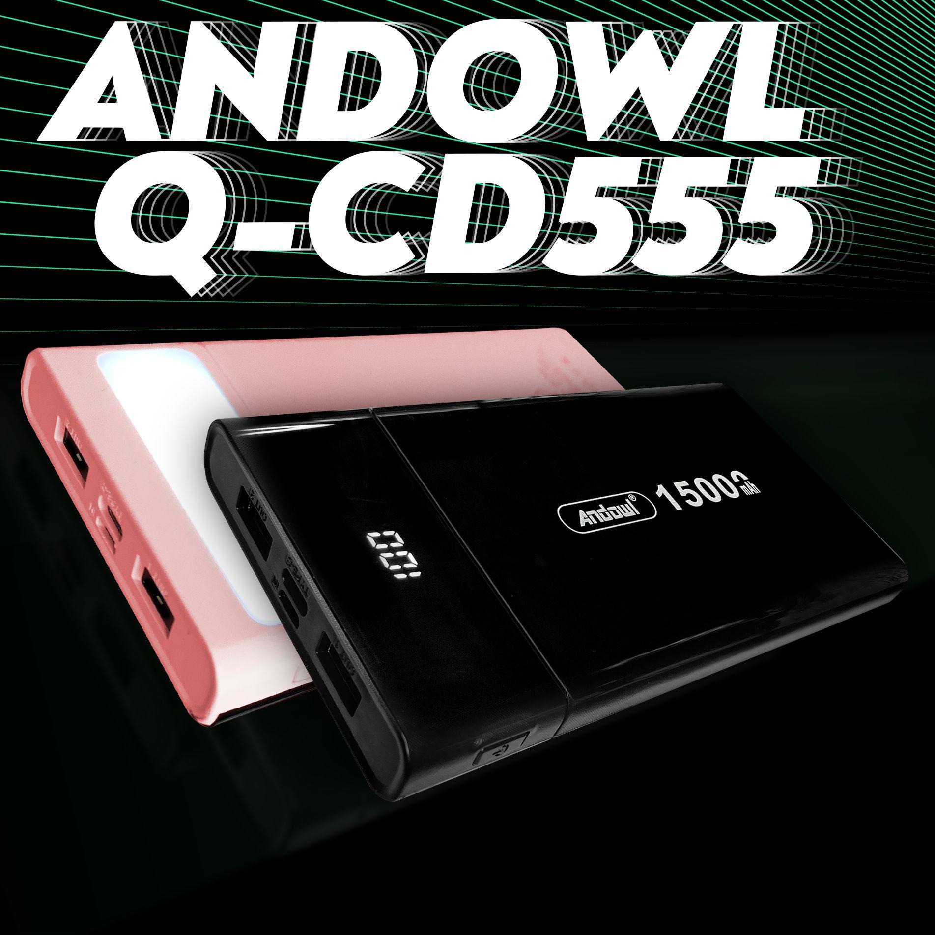 Повербанк Andowl Q-CD555 переходник для роутера 15000 mAh Черно-розовый (85607297) - фото 2