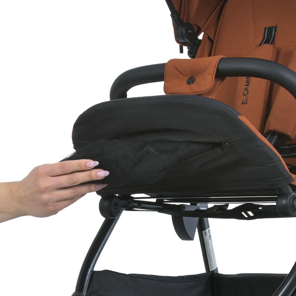 Коляска детская El Camino FIJI Ginger Orange прогулочная с москитной сеткой и чехлом на Оранжевый (ME 1113-2) - фото 7 Коляска детская El Camino FIJI Ginger Orange прогулочная с москитной сеткой и чехлом на Оранжевый (ME 1113-2) - фото 7