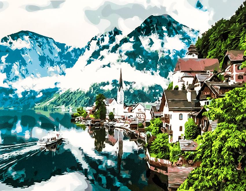 Картина по номерам "Альпийская деревня" 50x40 см (РНК-059)