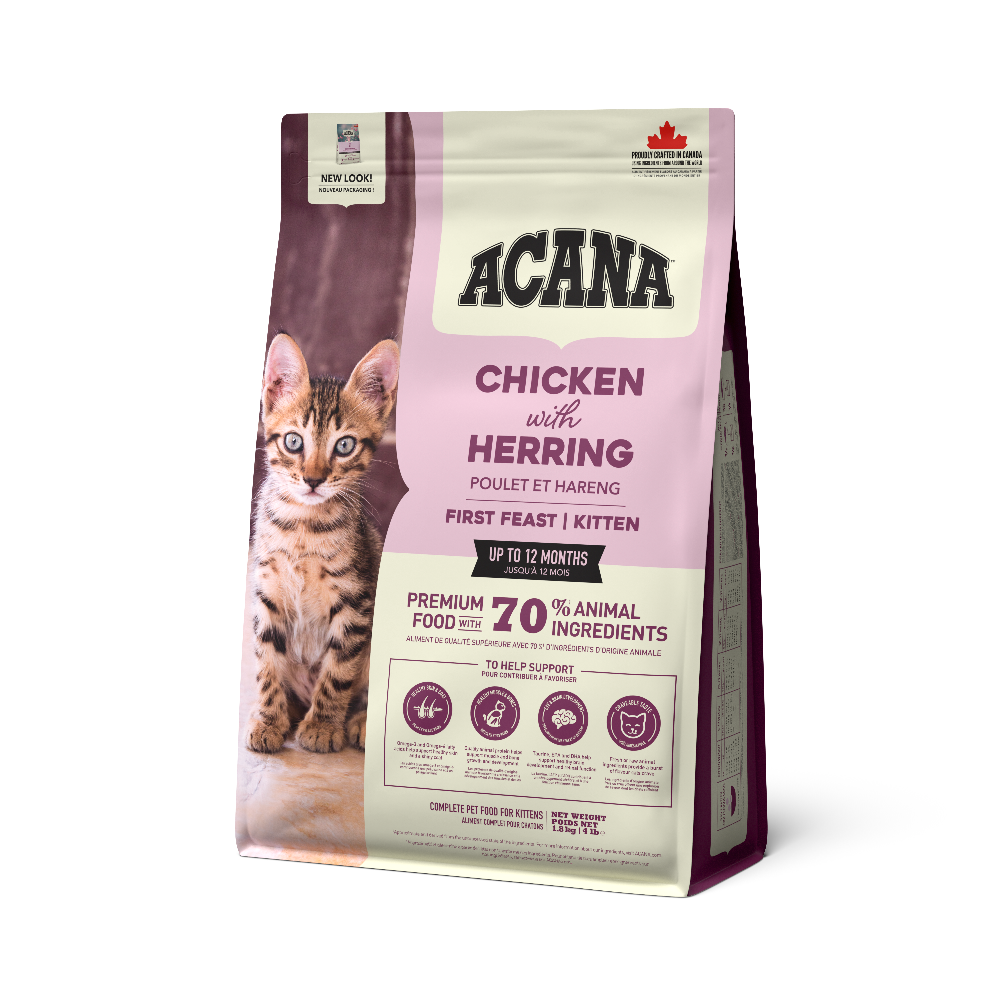 Корм сухой Acana First Feast Kitten для котят с курицей и селедкой 1,8 кг (a71430)