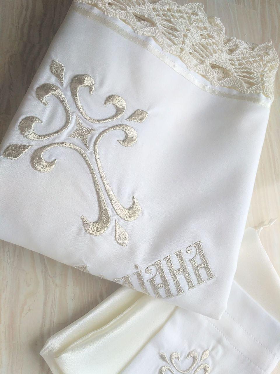 Крыжма крестильная Дар с кружевом (2181771948) - фото 5