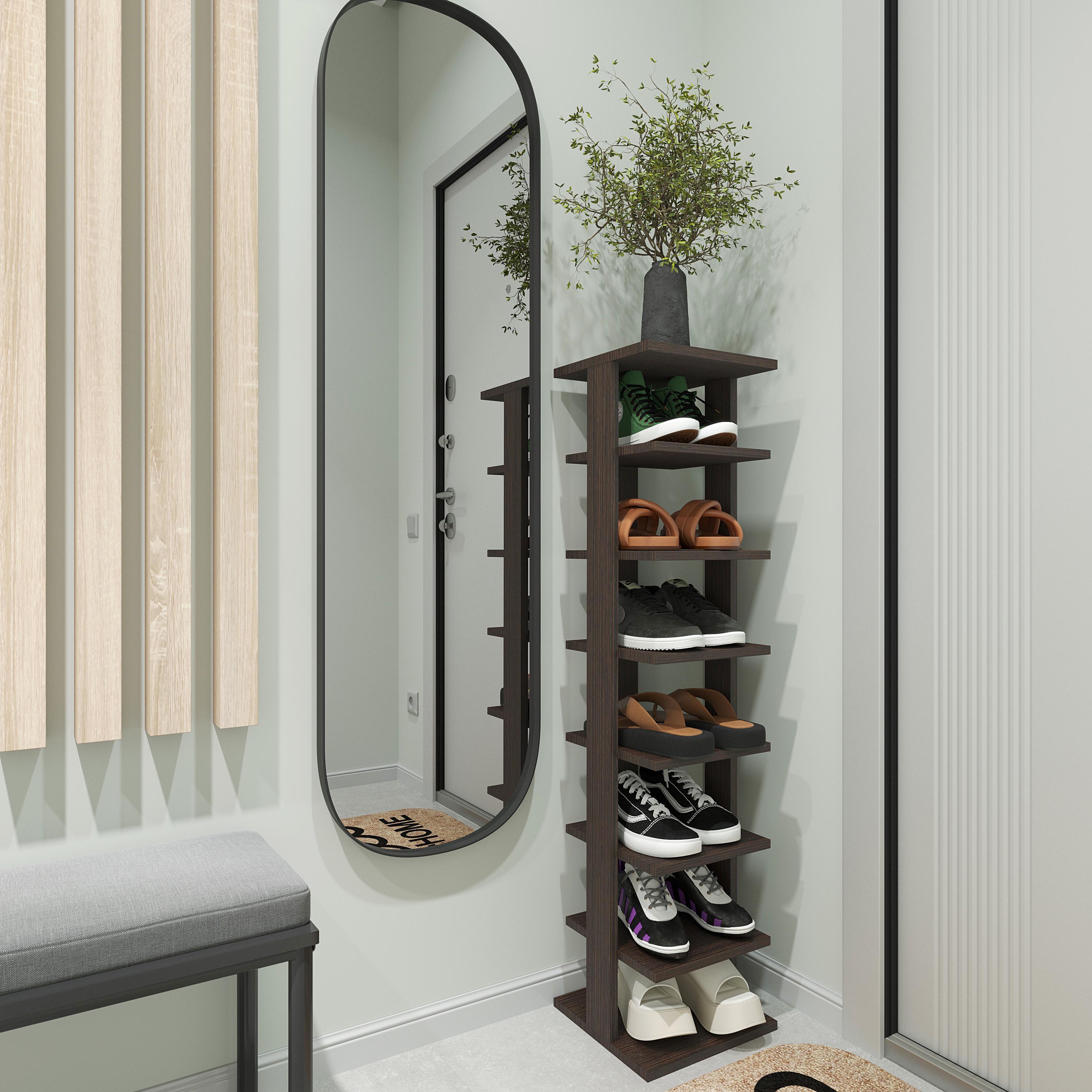 Полиця тумба для взуття 114х28х26 см Темний венге