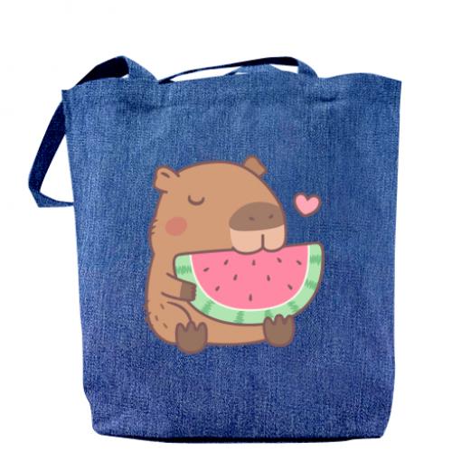 ЭКО-сумки-шопер Capybara and Watermelon (12979810-61-182940)