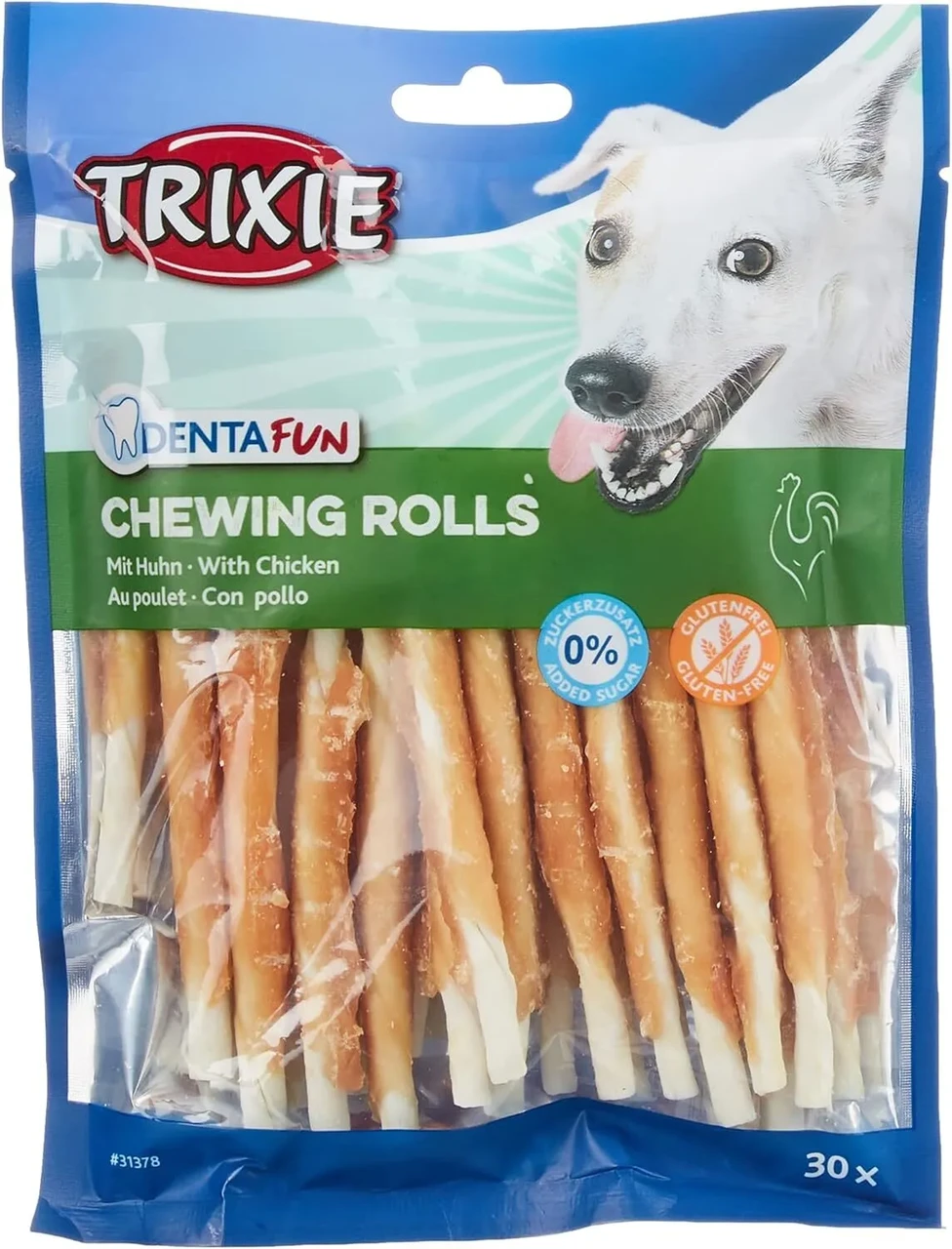 Палички для собак з курячою грудкою Trixie Denta Fun Chewing Rolls 12 см 30 шт. 240 г (22394016) Палички для собак з курячою грудкою Trixie Denta Fun Chewing Rolls 12 см 30 шт. 240 г (22394016)