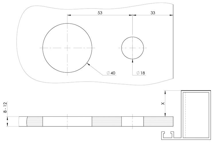 Дверная ручка для стекла WALA H4S32/SM1OM1 с магнитным механизмом и фиксатором В1 стекло-рама Серебряный (H4S32/SM1OM1) - фото 3