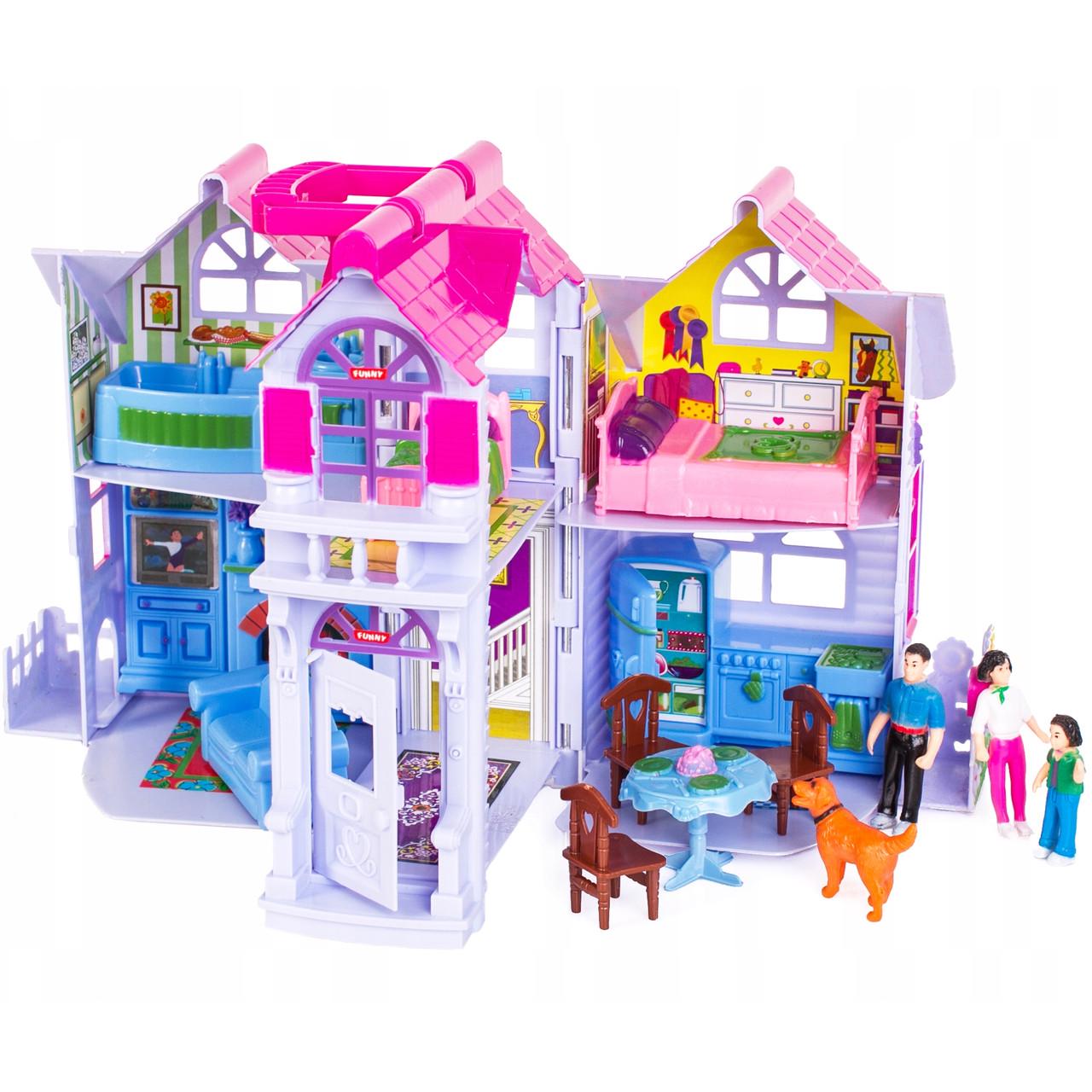 Дом для кукол двухэтажный раскладной с мебелью и фигурками (30465185) - фото 2 Дом для кукол двухэтажный раскладной с мебелью и фигурками (30465185) - фото 2