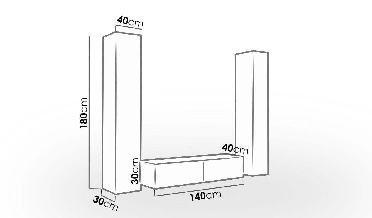 Стенка в гостиную комплект Сama Vigo 9 из ламинированной ДСП Белый (21483) - фото 2