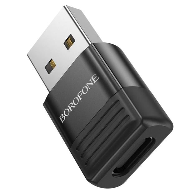 Перехідник Borofone BV18 ​​USB Male to Type-C female USB Black - фото 4