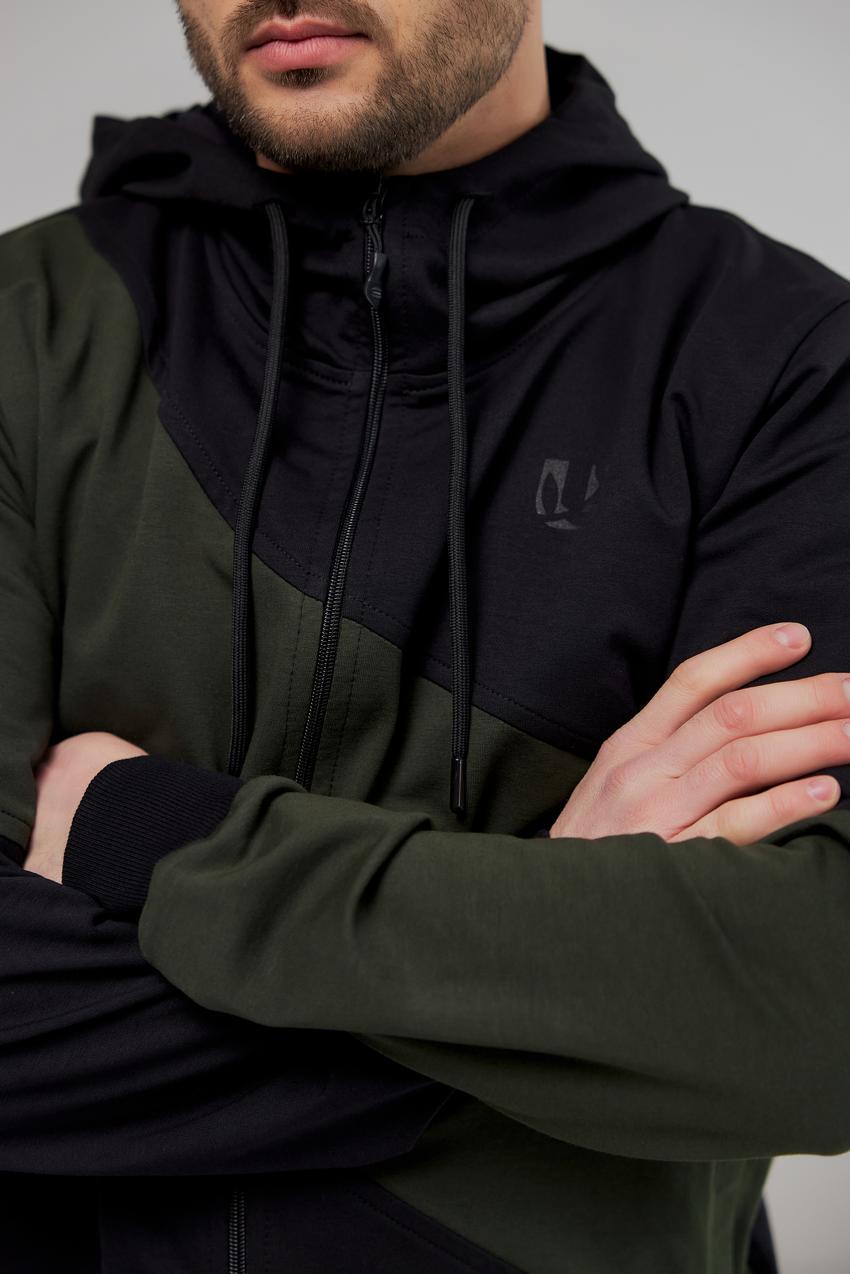 Костюм мужской спортивный М147.2 L Черный/Хаки (494-1-62) - фото 4 Костюм мужской спортивный М147.2 L Черный/Хаки (494-1-62) - фото 4