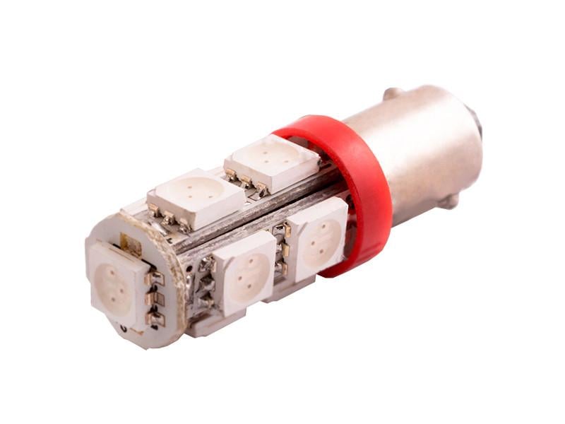 Автолампа светодиодная BA9S T4W 12 В SMD5050-9led Красный (113)