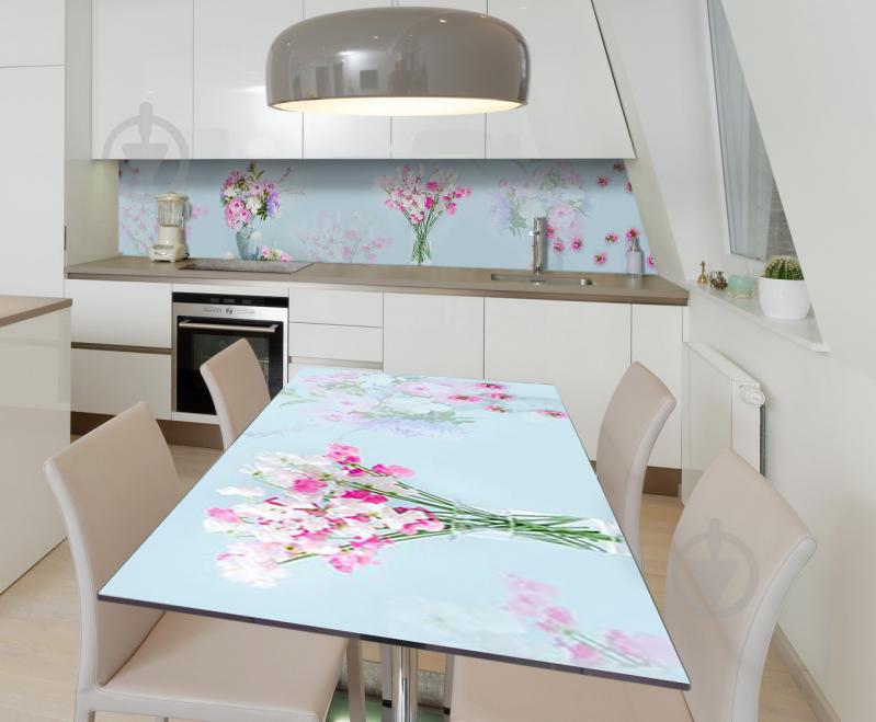 Наклейка 3Д виниловая на стол Zatarga «Букеты тёплых чувств» 600х1200 мм для домов, квартир, столов, кофейн