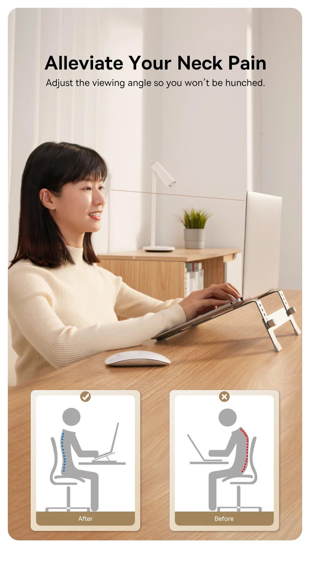 Підставка BASEUS для ноутбуку металева Сірий (B10053100811-00) - фото 15 Підставка BASEUS для ноутбуку металева Сірий (B10053100811-00) - фото 15