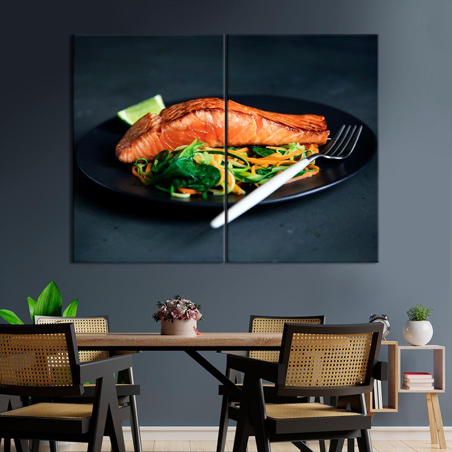 Настенний декор Сочный стейк лосося 111x81 см (A309-2)